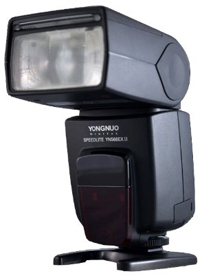 Вспышка YongNuo YN-568EXII Speedlite для Canon  Вспышка для камер Canon • Ведущее число: 58 м (ISO 100, 105 мм) • Выбор угла освещения: ручной, авто •  Дисплей с подстветкой