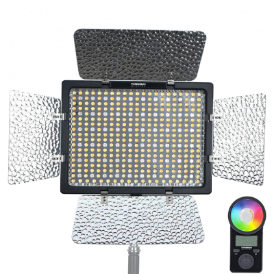 Осветитель YongNuo YN-300 IV RGB 3200-5600K  Вид осветителя: кольцевой • Мощность (макс): 18 Вт • Светодиоды: 376 шт • Цветовая температура: 3200 — 5600 • RGB режим: Да • Питание: сетевой адаптер, NP-F, Type-C