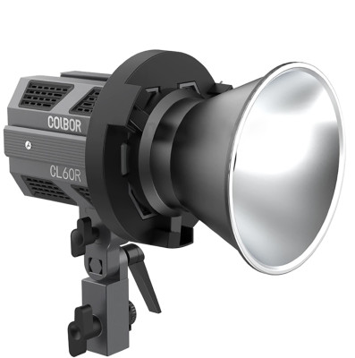 Осветитель Colbor CL60R RGB  Цветовая температура: Регулируемая • RGB режим: Да • Встроенный дисплей, активное охлаждение • Мощность (макс) 60 Вт • Питание Type-C • Имеет крепление 5/8" • Управление через приложение