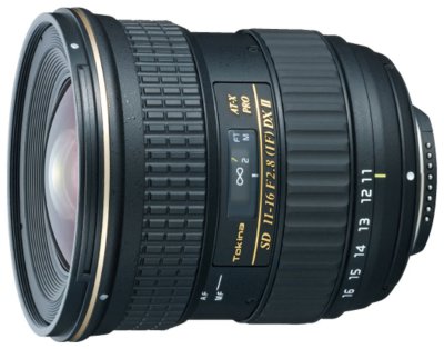 Объектив Tokina 11-16mm f/2.8 AT-X PRO DX II для Nikon  Широкоугольный Zoom-объектив • крепление Nikon F, встроенный мотор • 11 - 16 мм, F2.80 • Для неполнокадровых фотоаппаратов • Автоматическая фокусировка • Вес: 550 г