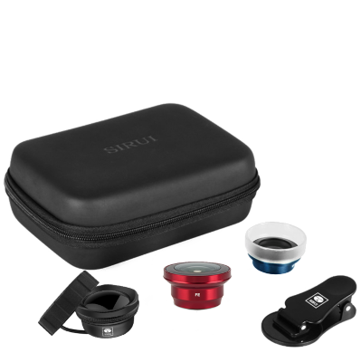 Премиум набор из 3х объективов Sirui 3-Lens Mobile Phone Kit (Wide 18mm, Macro, Fisheye 180º)  Универсальное крепление - прищепка • Портретный • Широкоугольный • Рыбий глаз