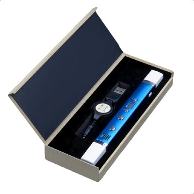 Алюминиевая 3D ручка MyRiwell RP100C Blue с LCD-дисплеем и USB-зарядкой  Новый легкий и удобный корпус из сплава алюминия • LCD-дисплей • Работает от USB • Заправляется ABS и PLA-пластиком • Регулировка температуры и 4 скорости подачи • Керамический наконечник • Вес 55 г