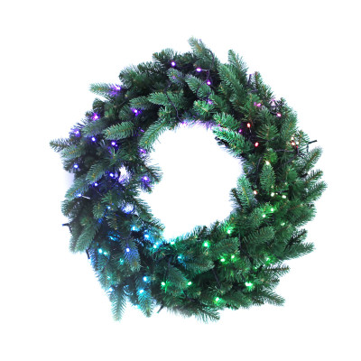 Рождественский венок с умной гирляндой Twinkly Pre-lit Wreath, диаметр 60 см, RGB+W, BT + Wi-Fi (TWR050SPP-BEU)