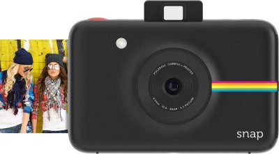 Фотоаппарат моментальной печати Polaroid Snap Black  Цифровой Polaroid без жк-дисплея с моментальной печатью • Матрица 10 Мпикс • Фильтры для фото • Видоискатель • Селфи-таймер 10 сек • Запись фото на карты microSDHC