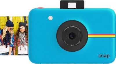 Фотоаппарат моментальной печати Polaroid Snap Blue  Цифровой Polaroid без жк-дисплея с моментальной печатью • Матрица 10 Мпикс • Фильтры для фото • Видоискатель • Селфи-таймер 10 сек • Запись фото на карты microSDHC