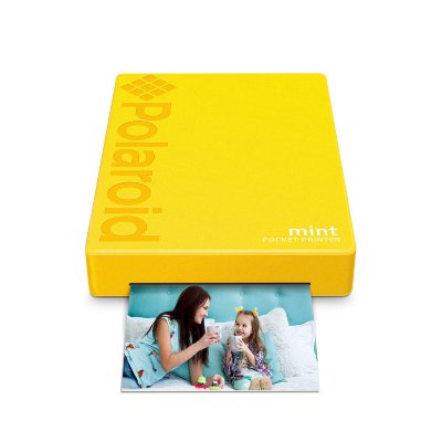 Портативный принтер Polaroid Mint Yellow  Портативный принтер • iOS и Android • Полноцветные снимки на бумаге формата 2x3 дюйма • Заряда аккумулятора хватает примерно на пятьдесят отпечатков.
