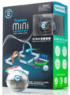 Умный робот-шар Sphero Mini Kit  Расширенная комплектация • Беспроводное подключение • LED-подсветка • Набор кеглей в комплекте • Управление движением головы • Радиус действия сигнала - 10 метров