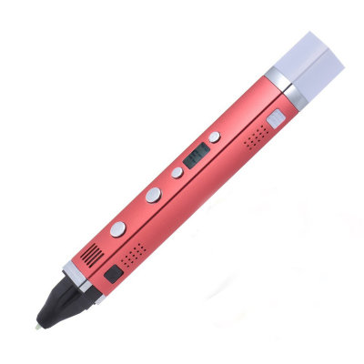Алюминиевая 3D ручка MyRiwell RP100C Red с LCD-дисплеем и USB-зарядкой  Новый легкий и удобный корпус из сплава алюминия • LCD-дисплей • Работает от USB • Заправляется ABS и PLA-пластиком • Регулировка температуры и 4 скорости подачи • Керамический наконечник • Вес 55 г