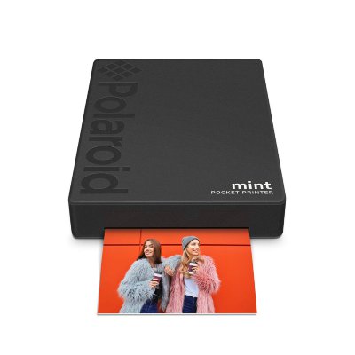 Портативный принтер Polaroid Mint Black  Портативный принтер • iOS и Android • Полноцветные снимки на бумаге формата 2x3 дюйма • Заряда аккумулятора хватает примерно на пятьдесят отпечатков.