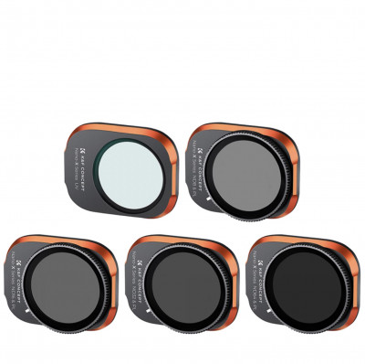 Комплект светофильтров K&amp;F Concept для DJI Mini 3 Pro (5 шт)  • Линз в комплекте:	5 шт • Вид фильтра:	ND нейтральный, PL поляризационный, UV ультрафиолетовый