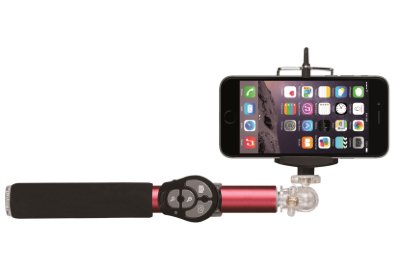 Селфи-монопод Hoox Selfie Stick 810 Series Red с пристяжным пультом Bluetooth  Длина 90 см • Подключение с помощью пристяжного пульта Bluetooth • Максимальная нагрузка 1 кг