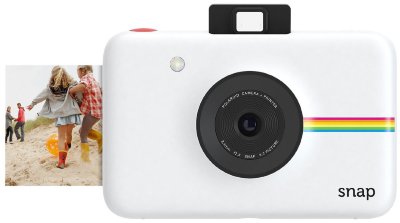 Фотоаппарат моментальной печати Polaroid Snap White  Цифровой Polaroid без жк-дисплея с моментальной печатью • Матрица 10 Мпикс • Фильтры для фото • Видоискатель • Селфи-таймер 10 сек • Запись фото на карты microSDHC