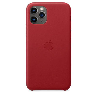 Кожаный чехол Apple Leather Case PRODUCT RED (Красный) для iPhone 11 Pro  Оригинальный аксессуар • Премиальное качество • Кожа европейского производства • Продуманная эргономика • Алюминиевые накладки на кнопки