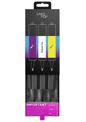Картридж (фотополимер) для 3D ручки CreoPop №3 Regular (фиолетовый, белый, желтый)  Набор из трех оригинальных картриджей-фотополимеров для 3D ручки CreoPop 3D • Цвета в комплекте — Фиолетовый, белый, желтый