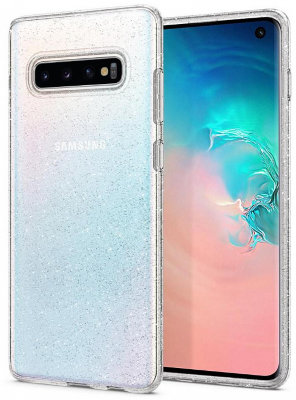 Чехол Spigen Liquid Crystal Glitter Clear (605CS25797) для Samsung Galaxy S10  Блестки на задней панели • Простая установка • Яркий дизайн • Полупрозрачный ультратонкий форм-фактор
