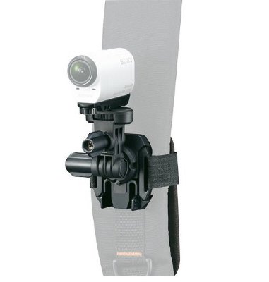Крепление на рюкзак Sony VCT-BPM1 для Sony Action Cam  Надежная застежка-липучка для крепления к рюкзаку • Быстро снимается и надевается • Подключайте к USB или к зарядному устройству прямо с креплением