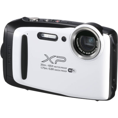 Подводный фотоаппарат Fujifilm FinePix XP130 White  Подводный (до 20 м) • Ударопрочный (до 1.75 м) • Морозостойкий (до -10°C) • Пыленепроницаемый • Wi-Fi • Bluetooth • 16,4 Мпикс • Зум 5х • Дисплей 3" • Видео FullHD 1080p