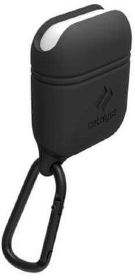Водонепроницаемый чехол для AirPods Catalyst Waterproof AirPods Case Black  Качественный силикон • Съемный карабин • Заглушка для порта зарядки • Простая установка