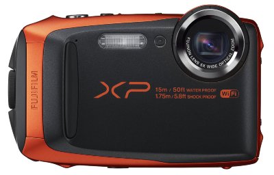 Подводный фотоаппарат Fujifilm FinePix XP90 Black-Orange  Подводный (до 15 м) • Ударопрочный (до 1.75 м) • Морозостойкий (до -10°C) • Пыленепроницаемый • Wi-Fi • 16,4 Мпикс • Зум 5х • Дисплей 3" • Видео FullHD 1080p