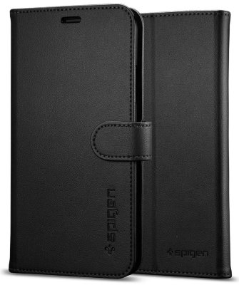 Чехол-портмоне Spigen iPhone X/XS Wallet S Black 057CS22176  Чехол-портмоне из высококачественной эко-кожи