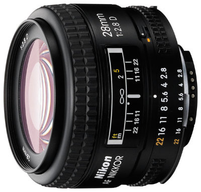Объектив Nikon AF Nikkor 28mm f/2.8D  Широкоугольный объектив с постоянным ФР • Крепление Nikon F, без встроенного мотора • Автоматическая фокусировка • Минимальное расстояние фокусировки 0.25 м