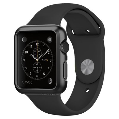 Клип-кейс Spigen для Apple Watch (38mm) Thin Fit, черный (SGP11487)  Стильный защитный бампер для Apple Watch.