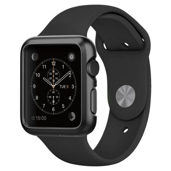 Клип-кейс Spigen для Apple Watch (38mm) Thin Fit, черный (SGP11487)  Стильный защитный бампер для Apple Watch.