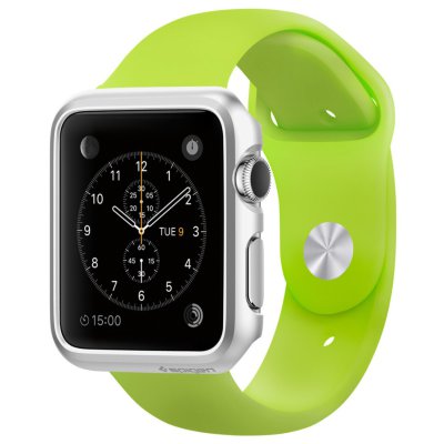 Клип-кейс Spigen для Apple Watch (42mm) Thin Fit, серебристый (SGP11500)  Стильный защитный бампер для Apple Watch.