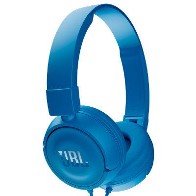 Наушники JBL T450 Blue  Легковесная конструкция • Встроенный микрофон • Плоский кабель • PureBass