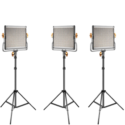 Комплект осветителей Neewer NL 480 (3шт)  • Вид осветителя: LED панель • Мощность (макс): 28 Вт • Цветовая температура: 3200 — 5600 • Питание: сетевой адаптер, NP-F х2 • RGB режим: Нет • Светодиоды: 480 шт