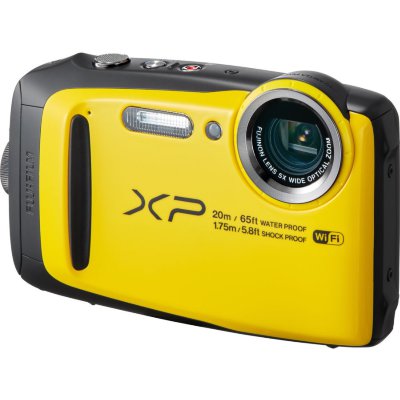 Подводный фотоаппарат Fujifilm FinePix XP120 Yellow  Подводный (до 20 м) • Ударопрочный (до 1.75 м) • Морозостойкий (до -10°C) • Пыленепроницаемый • Wi-Fi • 16,4 Мпикс • Зум 5х • Дисплей 3" • Видео FullHD 1080p
