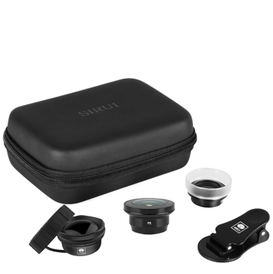 Премиум набор из 3х объективов Sirui 3-Lens Mobile Phone Kit (Wide 18mm, Macro, Fisheye 180º) Black  Универсальное крепление - прищепка • Портретный • Широкоугольный • Рыбий глаз