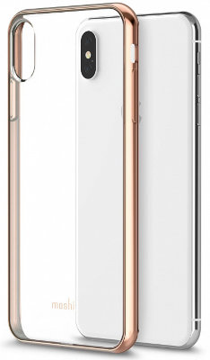Чехол-накладка Moshi Vitros для Apple iPhone XS Max Champagne Gold  Удобные бортики вдоль экрана • Защищает от царапин • Элегантный дизайн