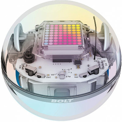 Робошар Sphero BOLT  Полностью прозрачный корпус • Связь с другими робошарами • Встроенный компас и светочувствительный сенсор • Возможность программирования • Влагостойкий и противоударный