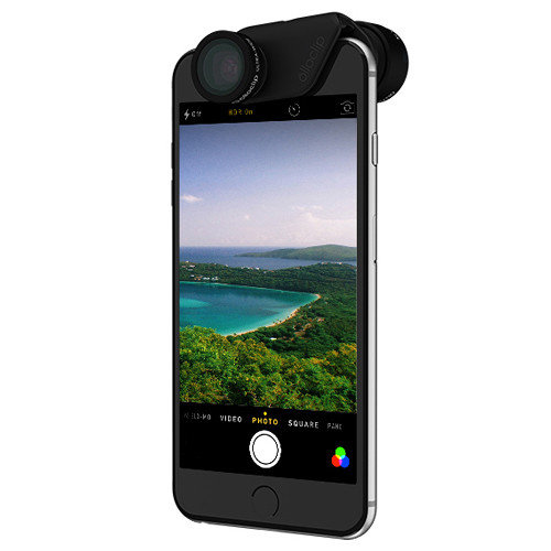 Объектив Olloclip 2-in-1 Active Lens Set для iPhone 6/6S / 6/6S PLUS Black Lens / Black Clip  Набор для путешествий от Olloclip — полнокадровый супер-широкоугольник и телеобъектив с 2x-увеличением
