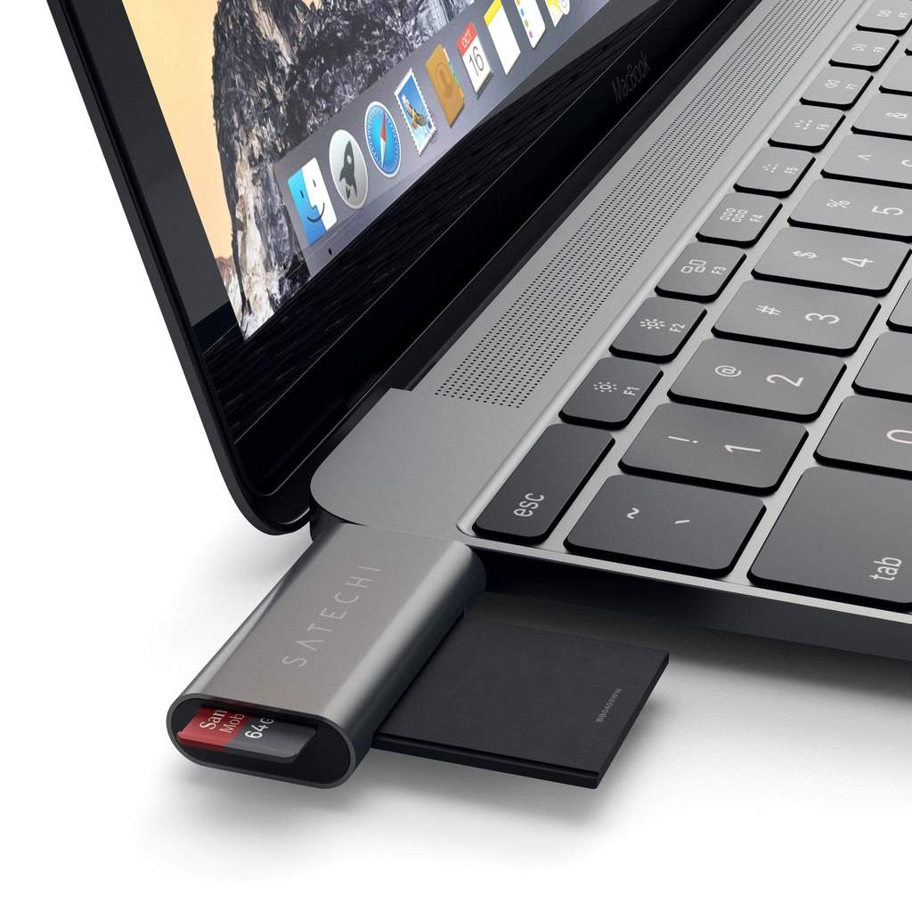 Кардридер Satechi Aluminum Type-C USB 3.0 and Micro/SD, Space Gray
