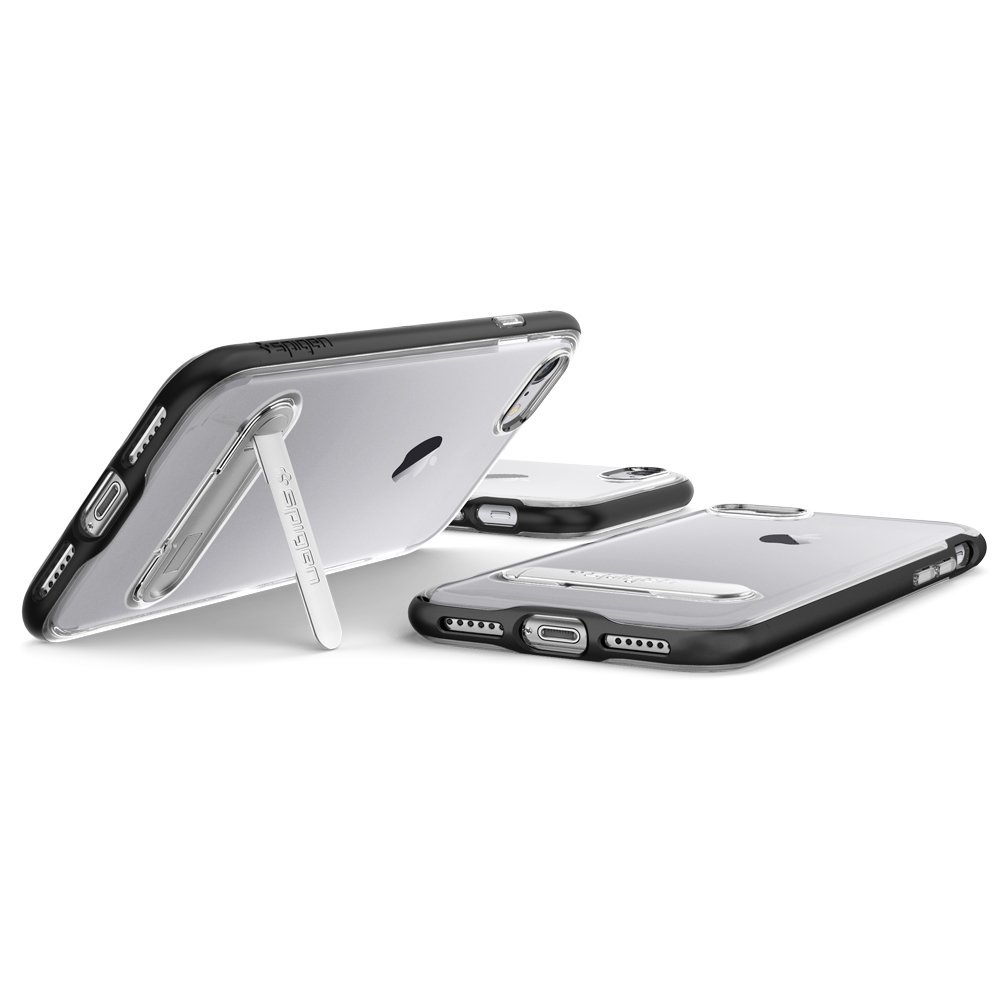 Чехол с подставкой Spigen для iPhone 8/7 Crystal Hybrid Black 042CS20671