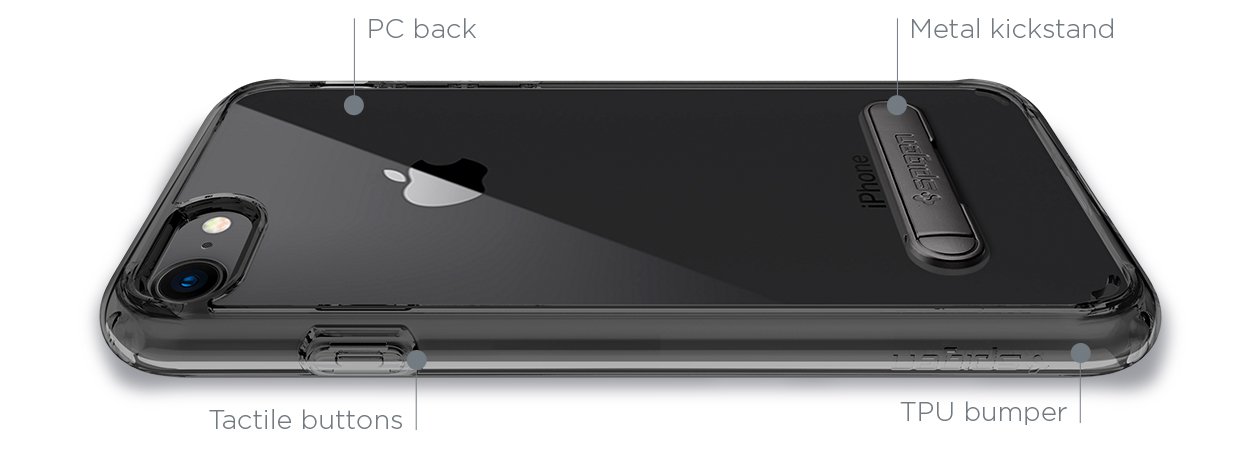 Чехол с подставкой Spigen Ultra Hybrid S для iPhone 8/7 Crystal Clear 054CS22213