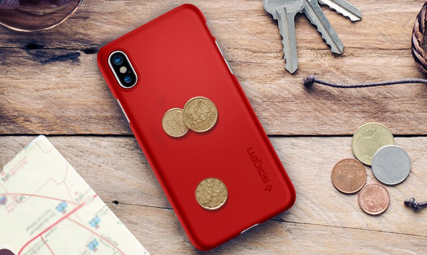 Чехол Spigen для iPhone X Thin Fit Metallic Red 057CS22109