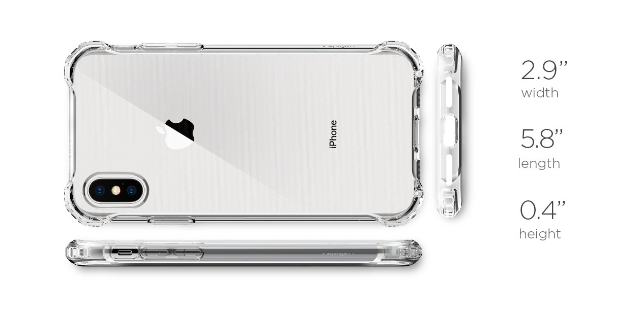 Чехол Spigen для iPhone X Rugged Crystal Crystal Clear 057CS22117