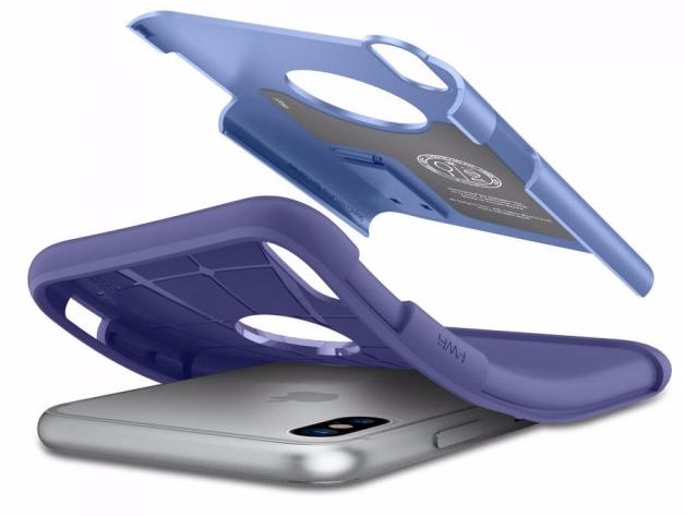 Чехол Spigen для iPhone X Slim Armor Violet 057CS22137