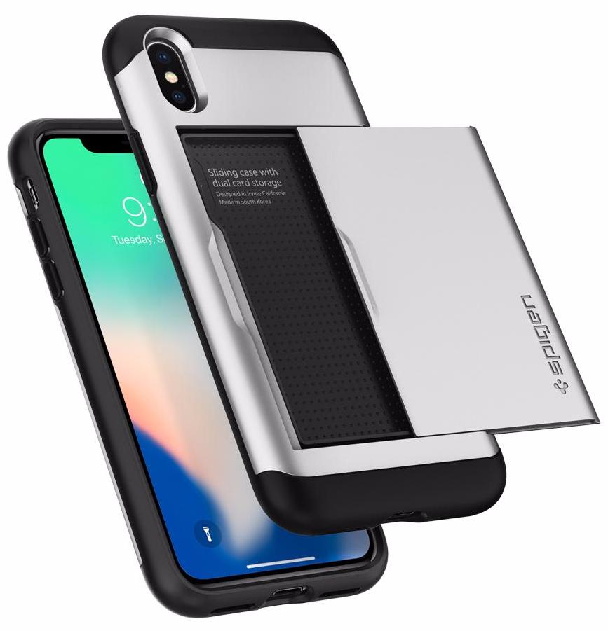 Чехол Spigen для iPhone X Slim Armor CS Silver 057CS22158