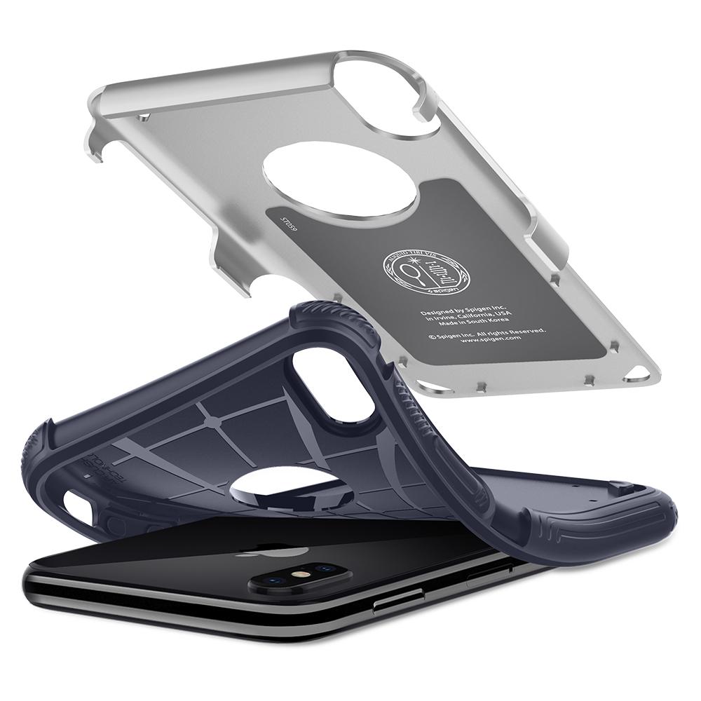 Чехол Spigen Hybrid Armor Satin Silver для iPhone X (057CS22352)