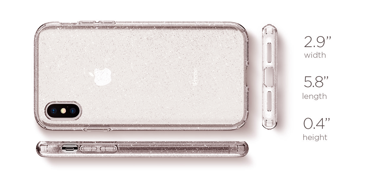 Чехол Spigen Liquid Crystal Glitter Rose Quartz для iPhone X (057CS22654)