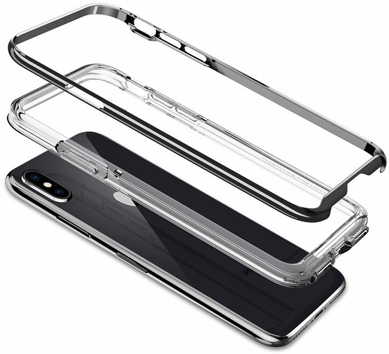 Чехол Spigen Neo Hybrid EX Chrome Grey для iPhone XS/S 057CS22684