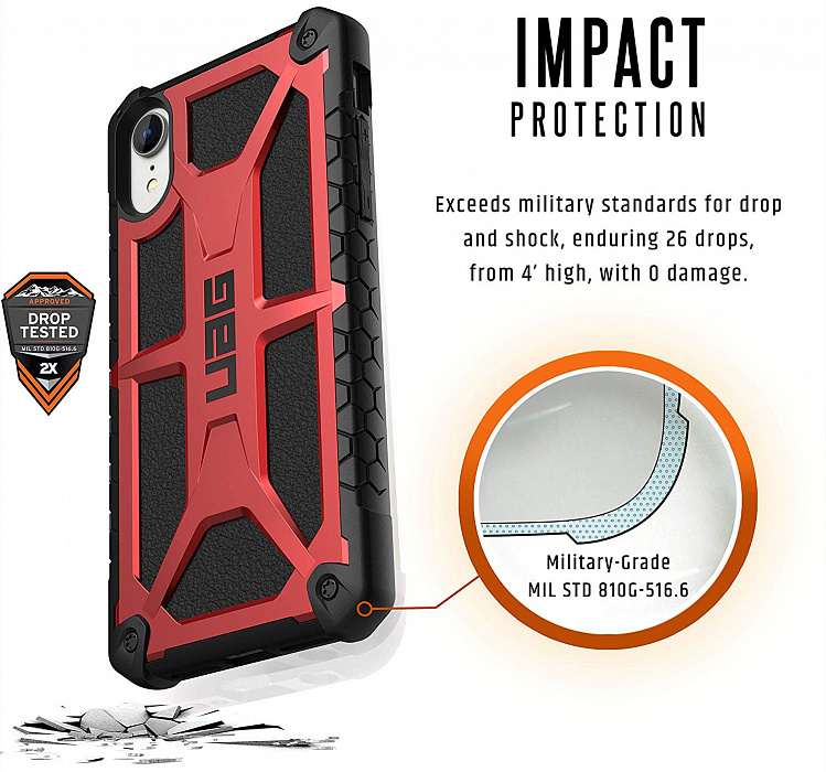 Противоударный чехол Urban Armor Gear Monarch Crimson для iPhone XR