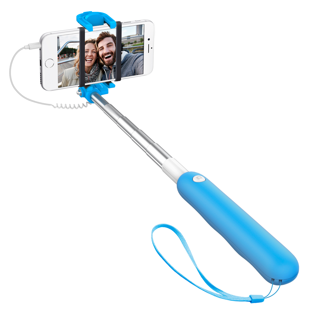 Селфи-монопод проводной Deppa Selfie Mini Blue id: 2508