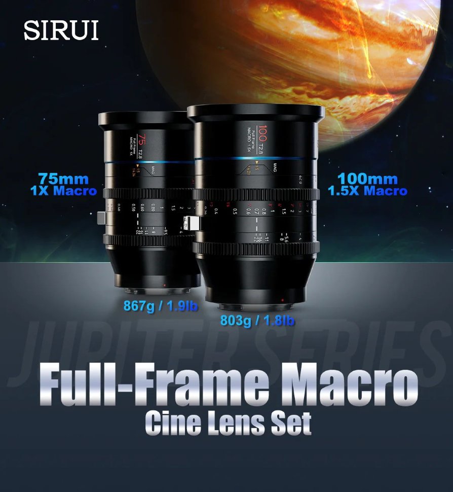 Объектив Sirui Jupiter 75mm T2.8 Full-frame Macro 1X EF-mount