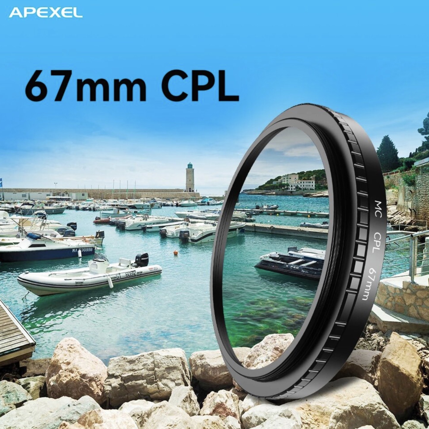 Светофильтр Apexel CPL 67мм для смартфона
