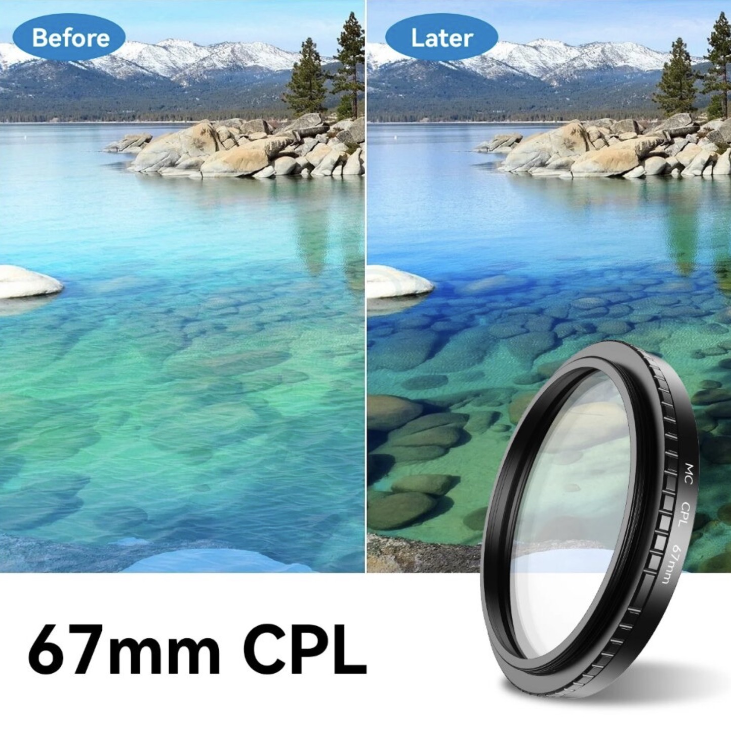 Светофильтр Apexel CPL 67мм для смартфона